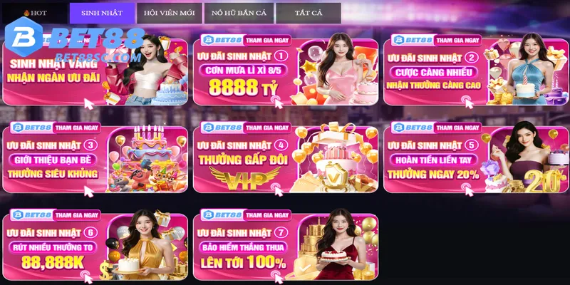 Khuyến mãi sinh nhật nhà cái, sinh nhật hội viên